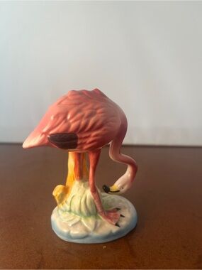 Mid Century Pink Ceramic Flamingo Figurine